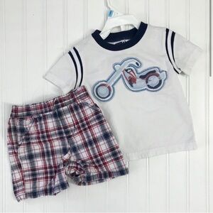 •Crazy 8• motorcycle tee/short set